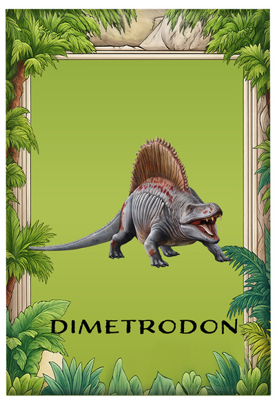 Magnes Dinozaury Dimetrodon personalizowane imieniem