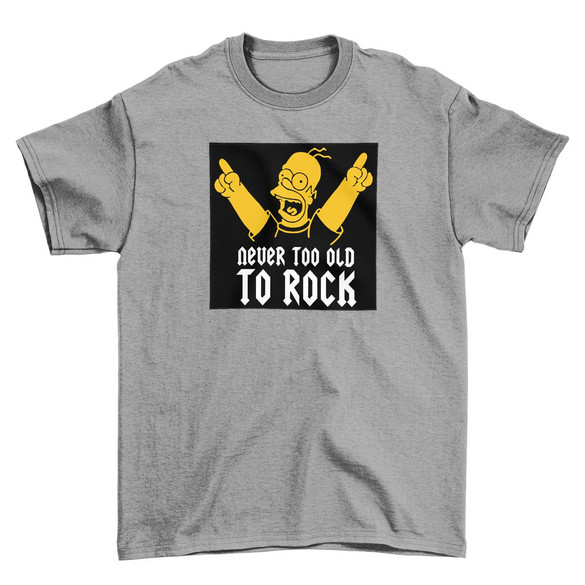 Koszulka z naszywką Never too old to rock