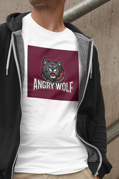 Koszulka z naszywką Angry Wolf