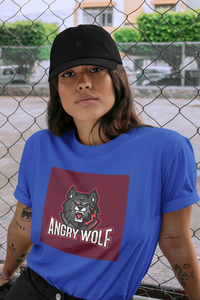 Koszulka z naszywką Angry Wolf