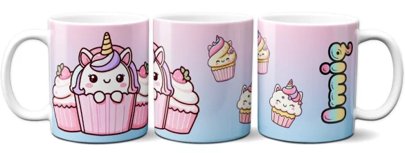 Kubek Jednorożec Kawaii muffinka – słodki styl, dla dziewczynki