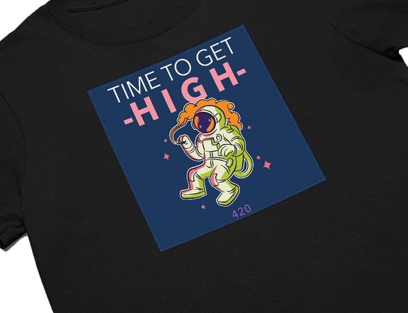 Koszulka z naszywką Time to get high