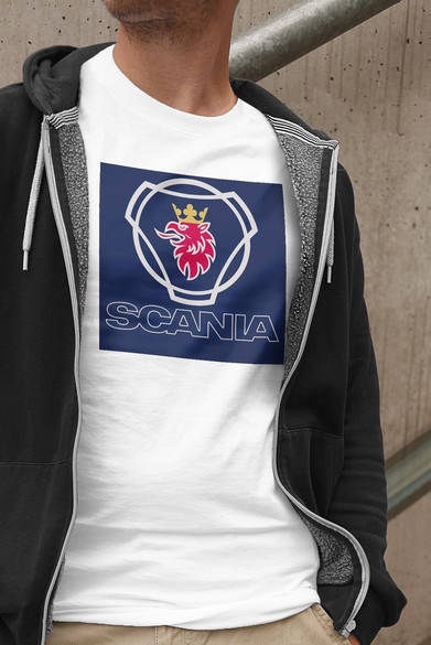 Koszulka z naszywką Scania logo blue