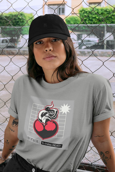 Koszulka z naszywką Burning heart