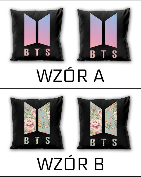 Poduszka BTS DUŻO WZORÓW 40x40 DWUSTRONNA