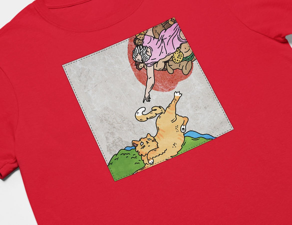 Koszulka z naszywką CAT PARODY: Stworzenie Adama