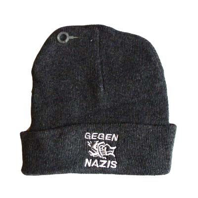 Czapka zimowa GEGEN NAZIS (szara) 02