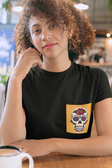 Koszulka z kieszonką MEXICO SKULL