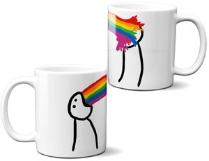 Kubek RZYGAM TĘCZĄ na Prezent +imię