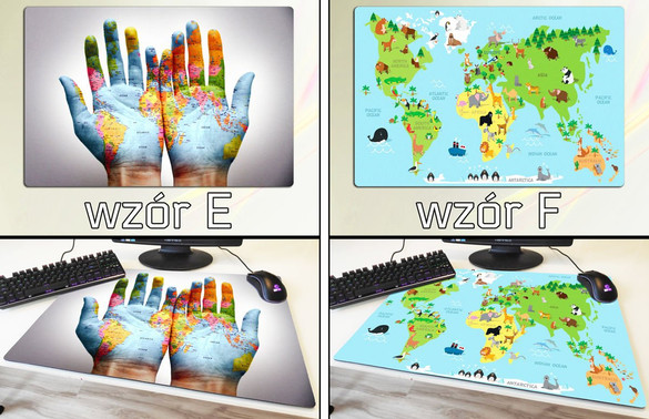 Podkładka pod mysz duża MAPA ŚWIATA 60x40cm