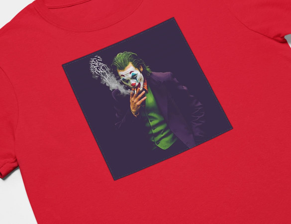 Koszulka z naszywką Joker Smoking