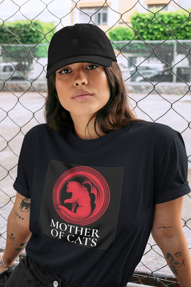Koszulka z naszywką Mother of cats