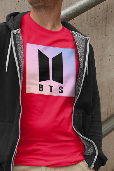 Koszulka z naszywką BTS LOGO 02