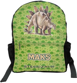 Plecak szkolny Dinozaury Stegozaur z imieniem dziecka