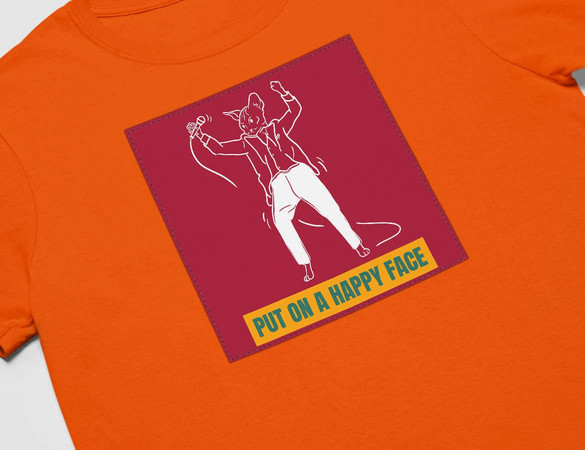 Koszulka z naszywką Put on a happy face