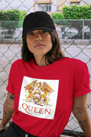 Koszulka z naszywką Queen logo white