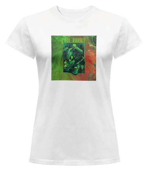 Bluzka damska z naszywką COOL RABBIT