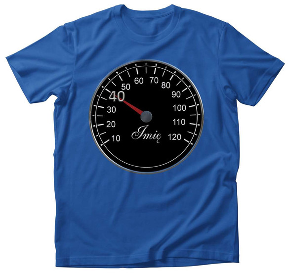 Koszulka urodzinowa Prędkościomierz + Twoje imię!
