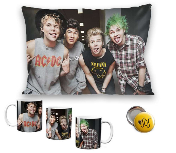 Zestaw 5 SECONDS OF SUMMER poduszka+kubek +GRATIS!