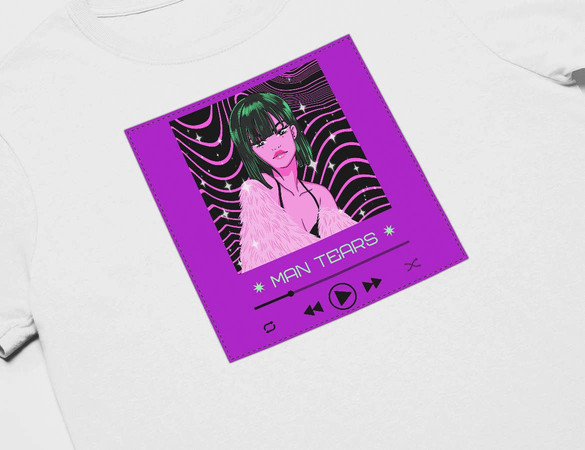 Koszulka z naszywką  Man tears