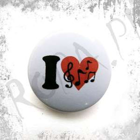 Przypinka I LOVE MUSIC