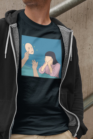 Koszulka z naszywką Put on a mask