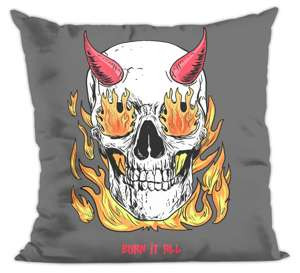 Poduszka Skull : Burn it all