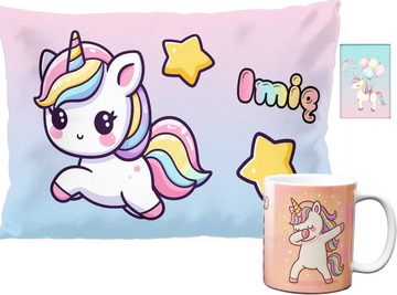 Zestaw Jednorożec Poduszka & Kubek & Magnes