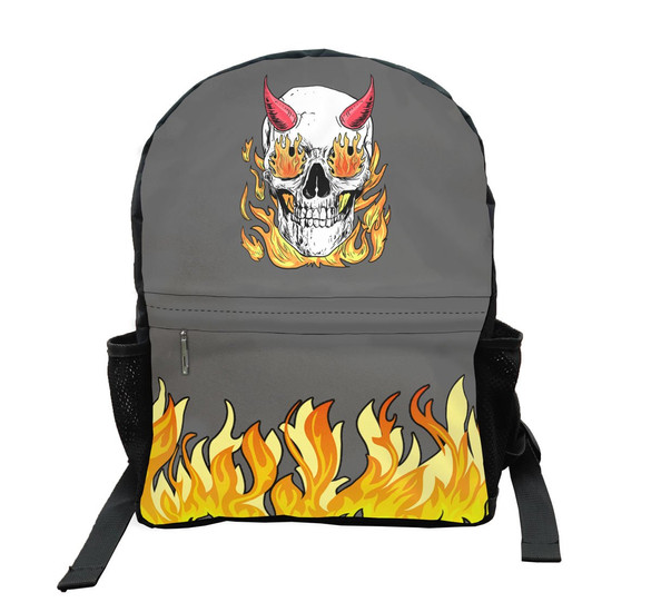 Plecak Szkolny SKULL/FIRE Dodaj napis!