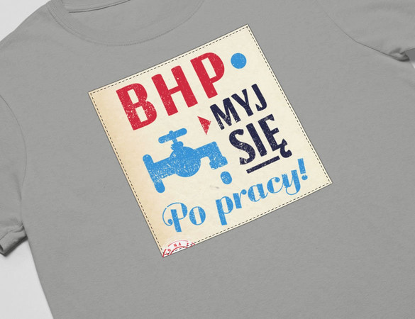 Koszulka z naszywką PRL-BHP
