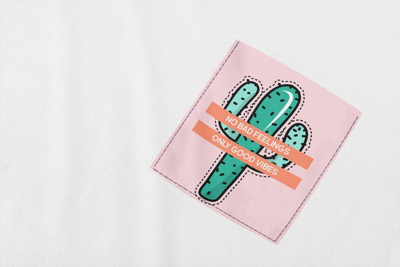 Koszulka z kieszonką KAKTUS GOOD VIBES