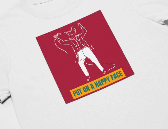 Koszulka z naszywką Put on a happy face