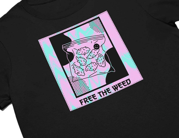 Koszulka z naszywką  Free the weed