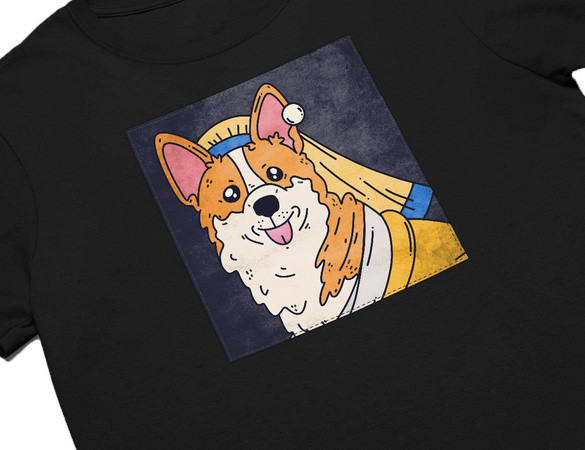 Koszulka z naszywką DOG PARODY: Dziewczyna z perłą