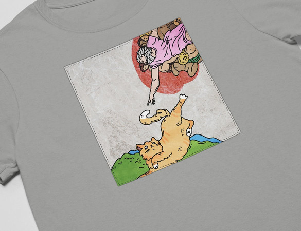 Koszulka z naszywką CAT PARODY: Stworzenie Adama