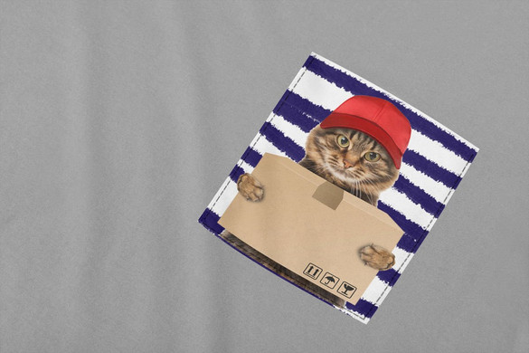 Koszulka z kieszonką KOT KURIER