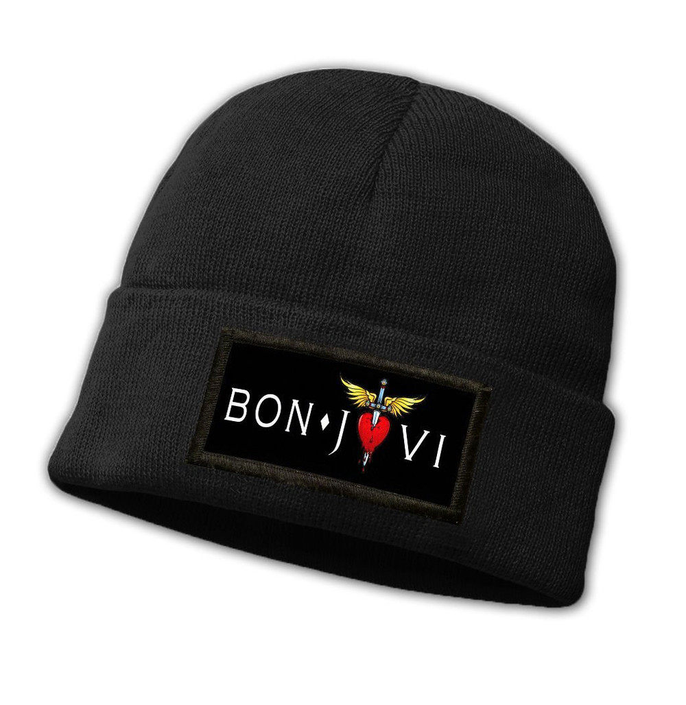 Czapka zimowa z naszywką BON JOVI