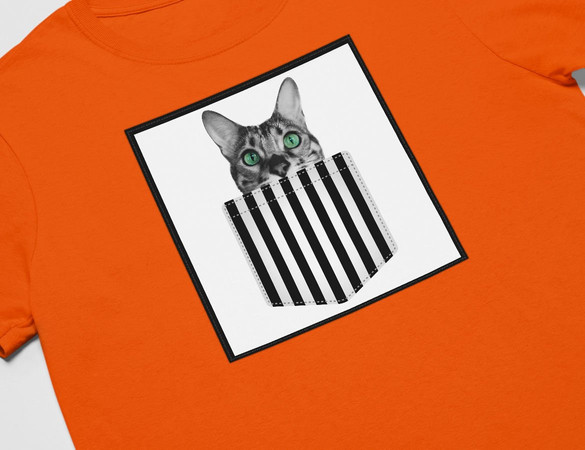 Koszulka z naszywką Cat pocket