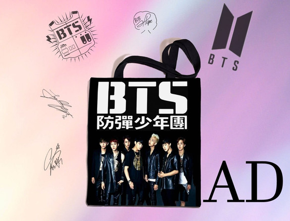 Torba na ramię BTS k-pop FULLPRINT z Polski WZORY