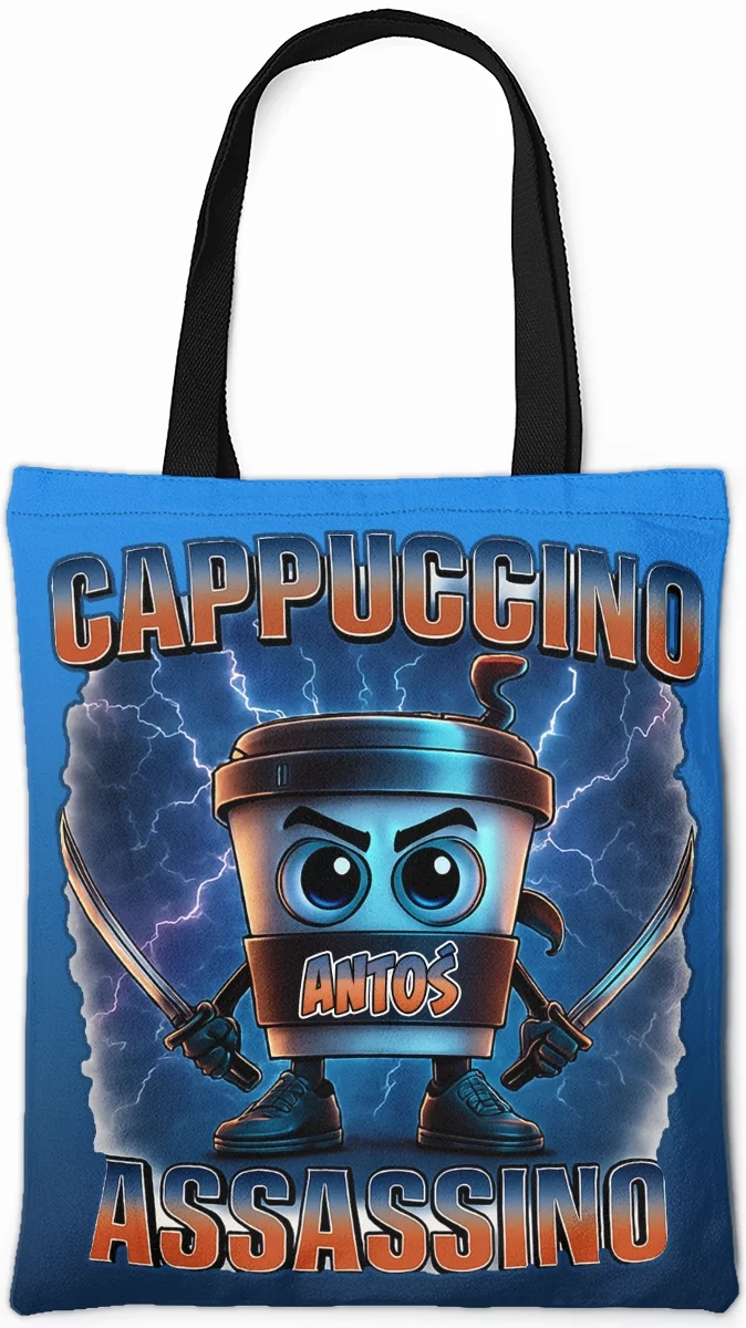 Torba na ramię Italian Brainrot Cappuccino Assassino z piorunami