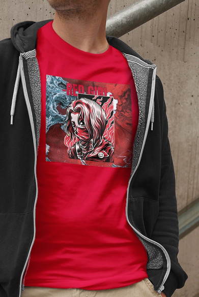 Koszulka z naszywką  RED GIRL