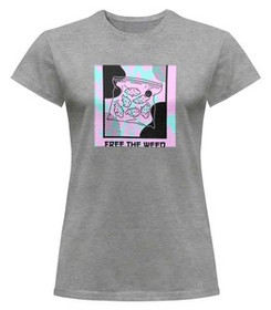 Bluzka damska z naszywką Free the weed