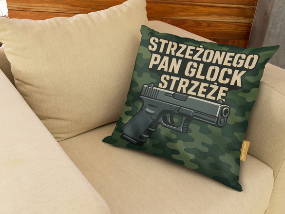 Poduszka dla strzelca Strzeżonego Pan glock strzeże  40x40cm