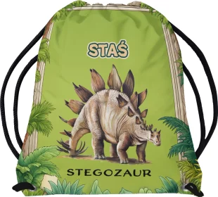 Worek Dinozaury Stegozaur z imieniem dziecka
