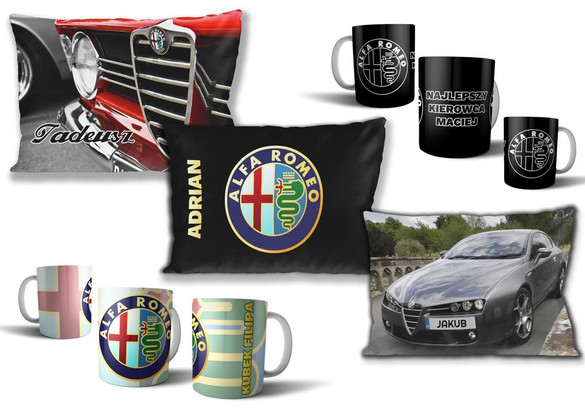 Zestaw ALFA ROMEO poduszka+kubek+GRATIS!  WZORY