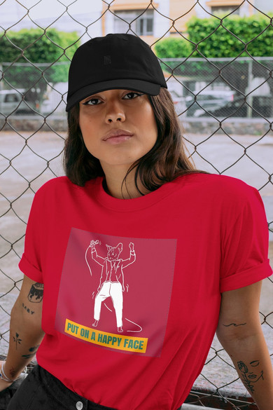 Koszulka z naszywką Put on a happy face