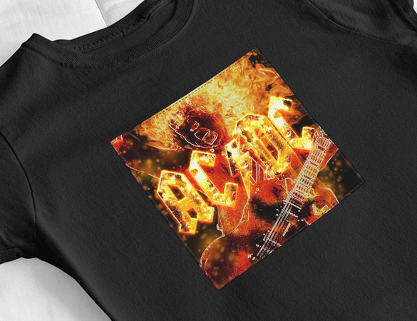 Bluzka damska z naszywką AC/DC On Fire