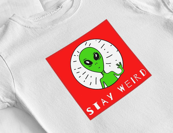 Bluzka damska z naszywką Stay weird