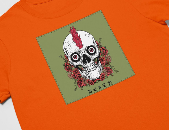 Koszulka z naszywką Skull : Death