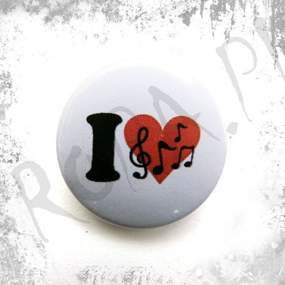 Przypinka I LOVE MUSIC